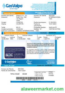 Chile GasValpo business utility bill template fully editable in word and pdf formats1